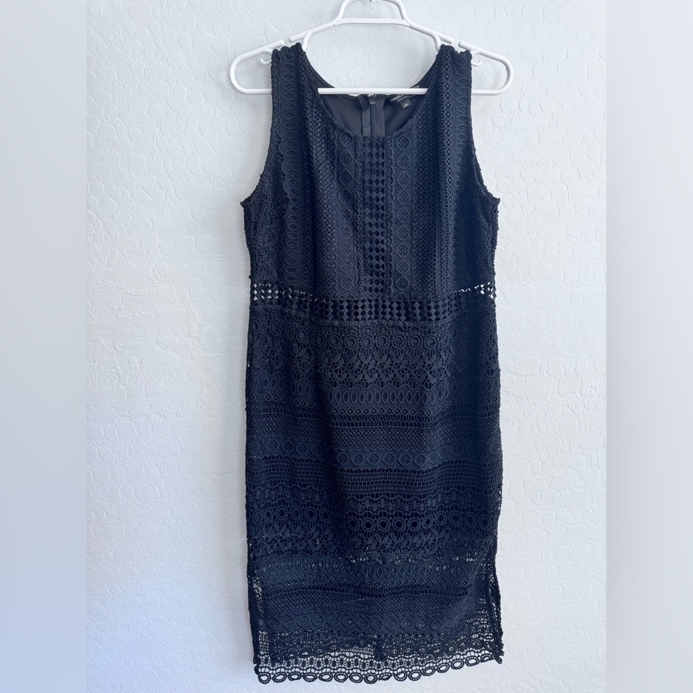 Christian Siriano Black Lace Sleeveless Sheath Dress-XL